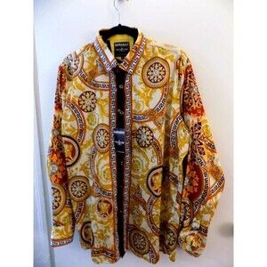 NEW Barabas Men's Baroque Famous Italian Graphic Print Long Sleeve Shirt Size XL